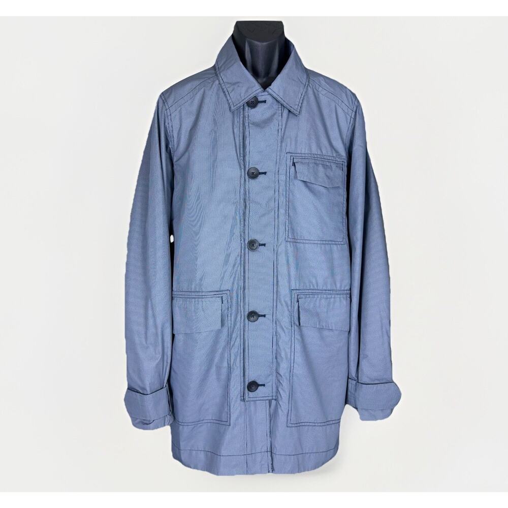 NAU Motil LIGHTWEIGHT Medium Travel PACKABLE Blue Rain TRENCH COAT Wind JACKET